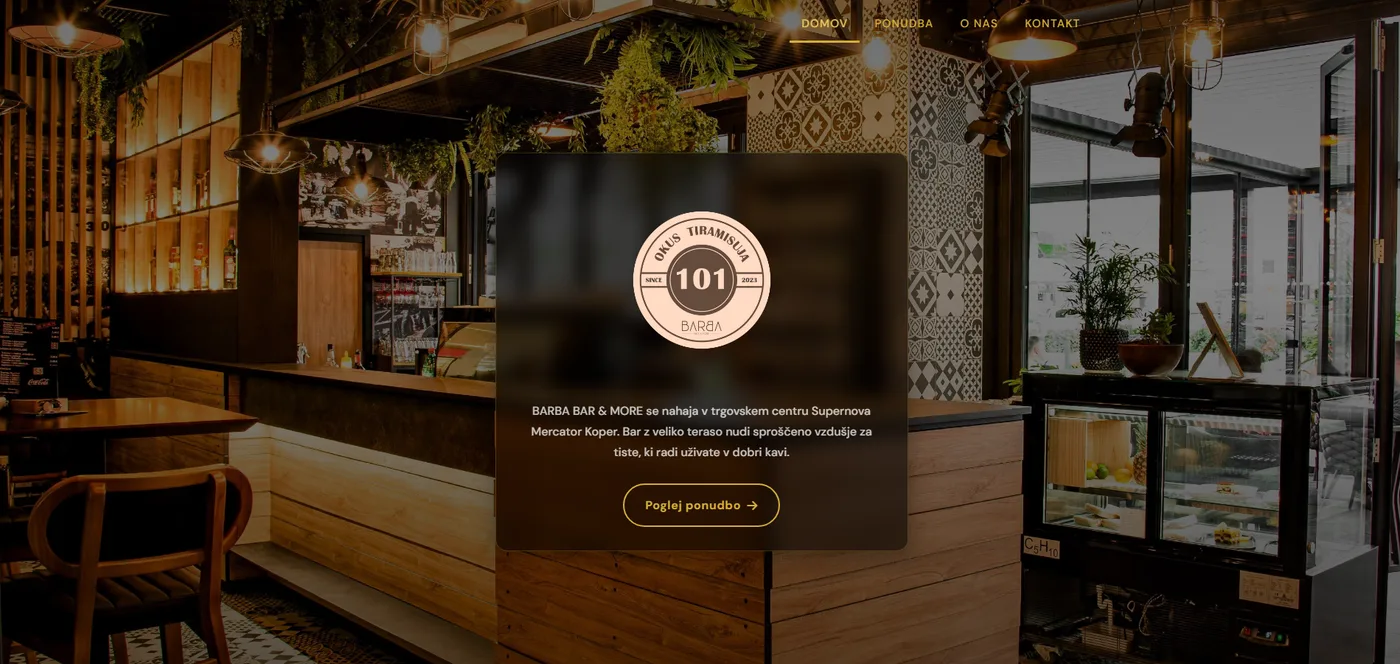Barba Bar & More — spletna stran bara