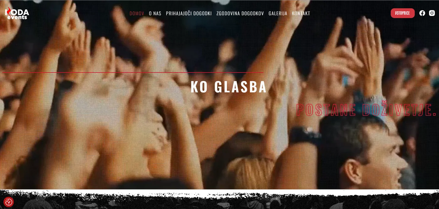 KODA Events — spletna stran koncertne agencije