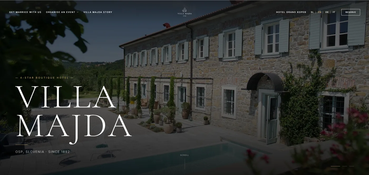 Villa Majda — spletna stran butičnega hotela